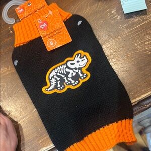 Black and Orange Dinosaur Dog Sweater